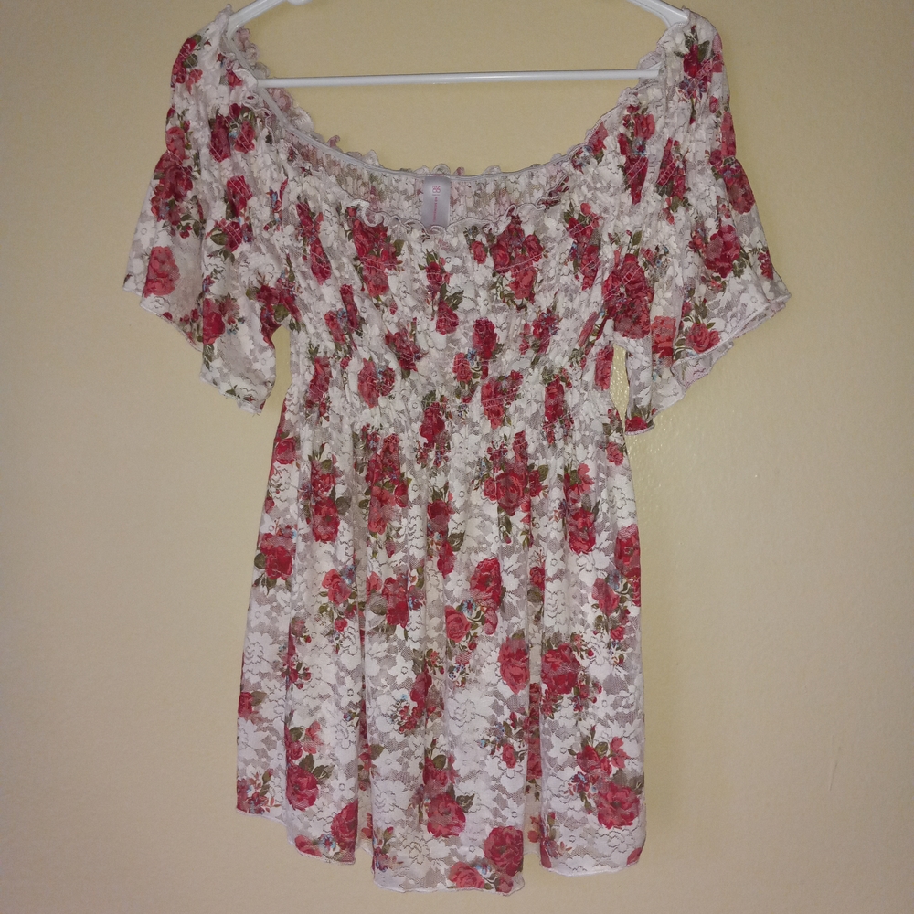 Elegant Floral Off-Shoulder Blouse